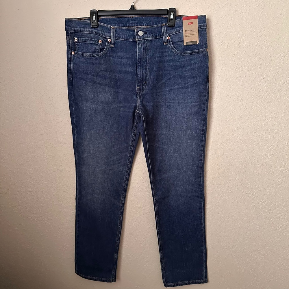 Levi's 511 Slim Stretch Jeans Men's W38 L32 Dark Wash Denim New With Tag